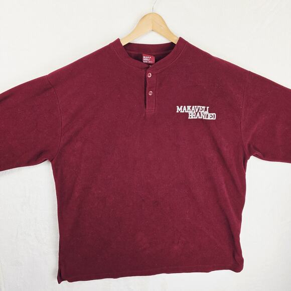 Makaveli Branded Henley Sweatshirt Mens XXL Vintage Tupac Embroidered Pullover - Picture 8 of 12